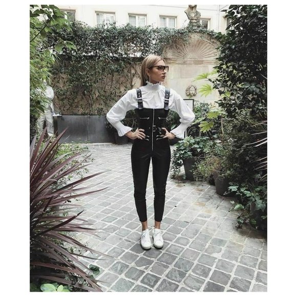 WeWoreWhat Moto Vegan Leather Jumpsuit Sizes XS NWT - Picture 2 of 15